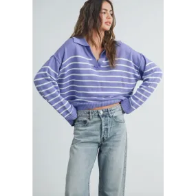 Sophia Spring V-Neck Striped Sweater