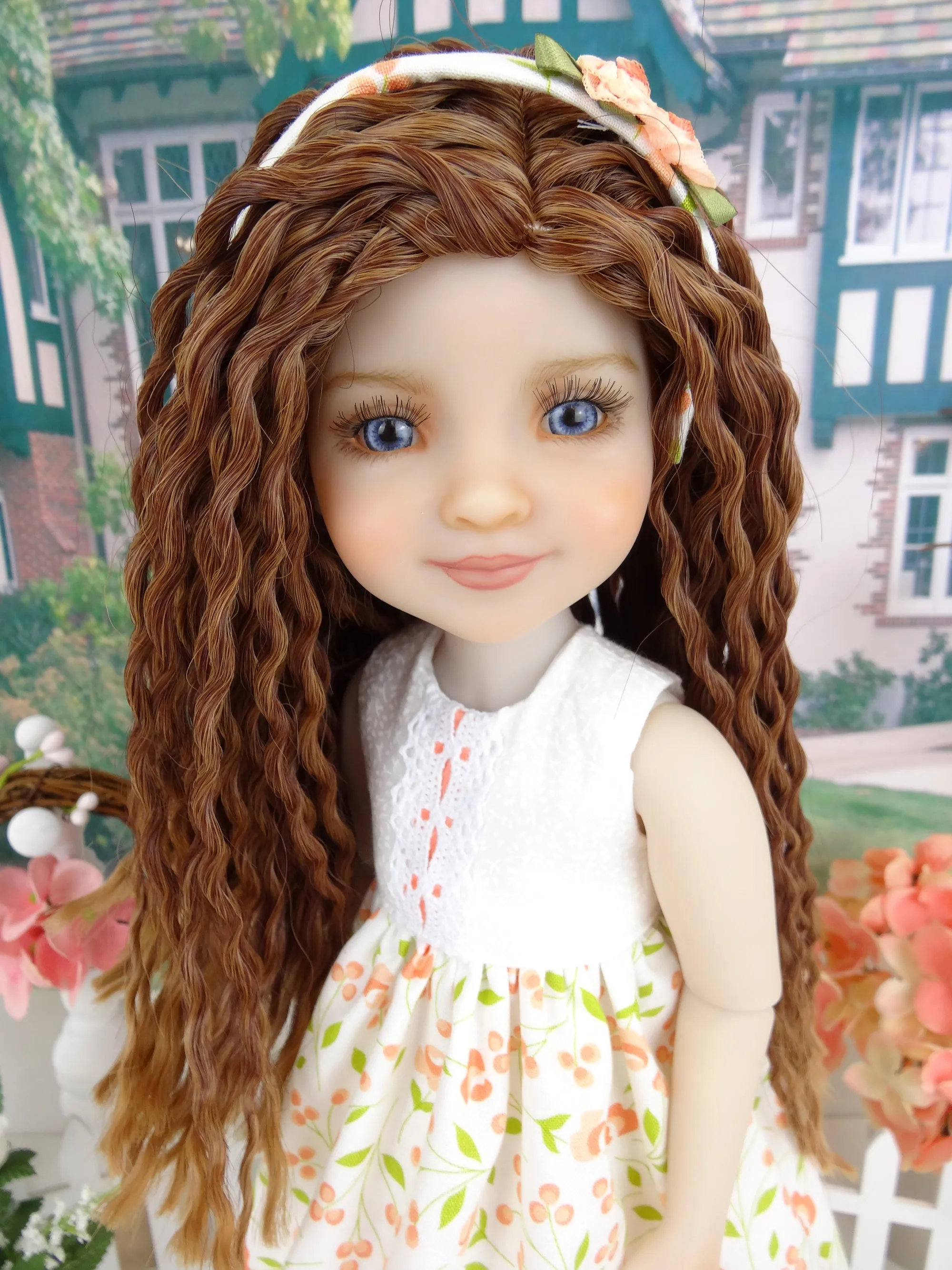 Springtime Peach - dress and sweater with shoes for Ruby Red Fashion Friends doll