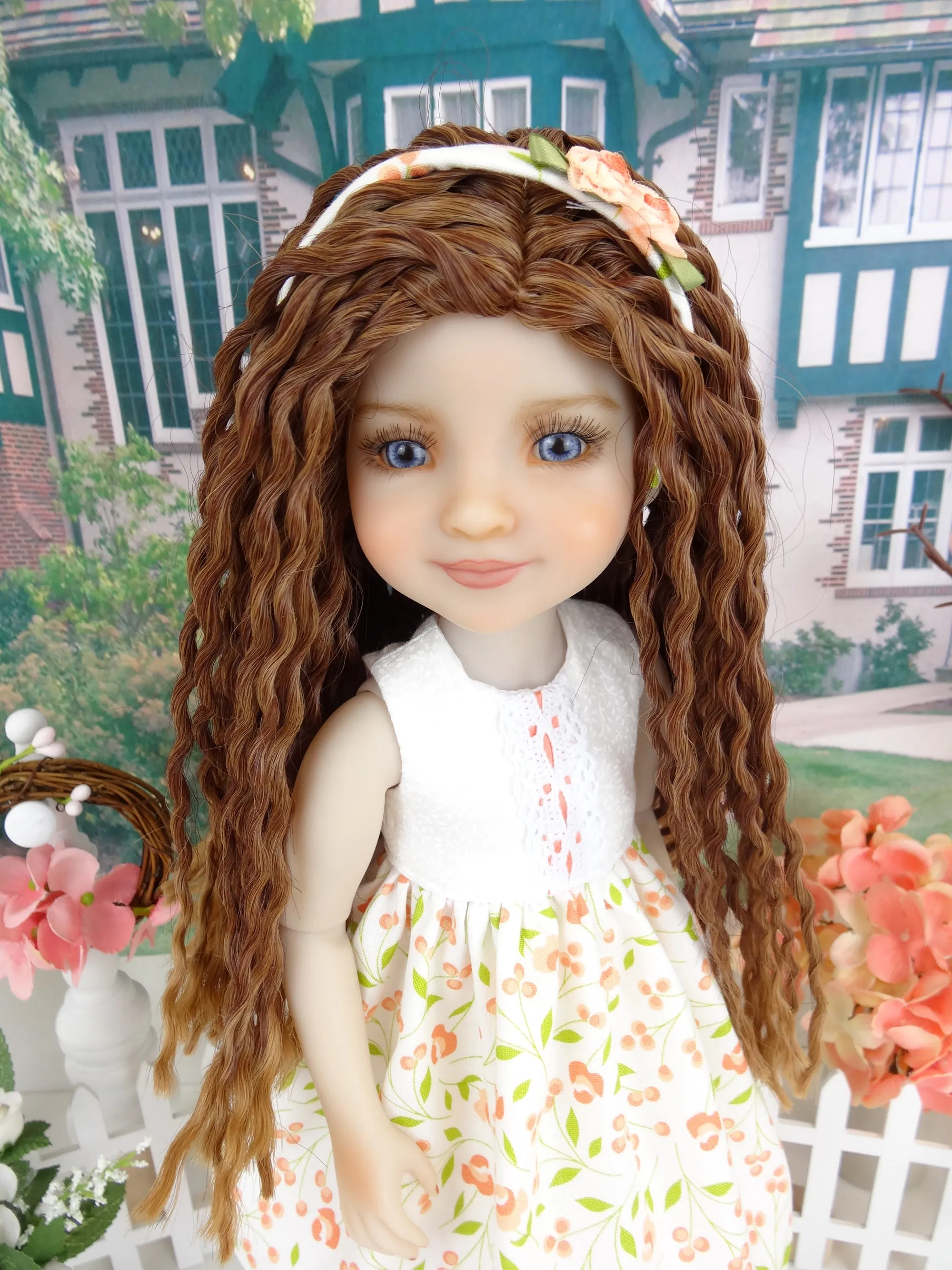 Springtime Peach - dress and sweater with shoes for Ruby Red Fashion Friends doll