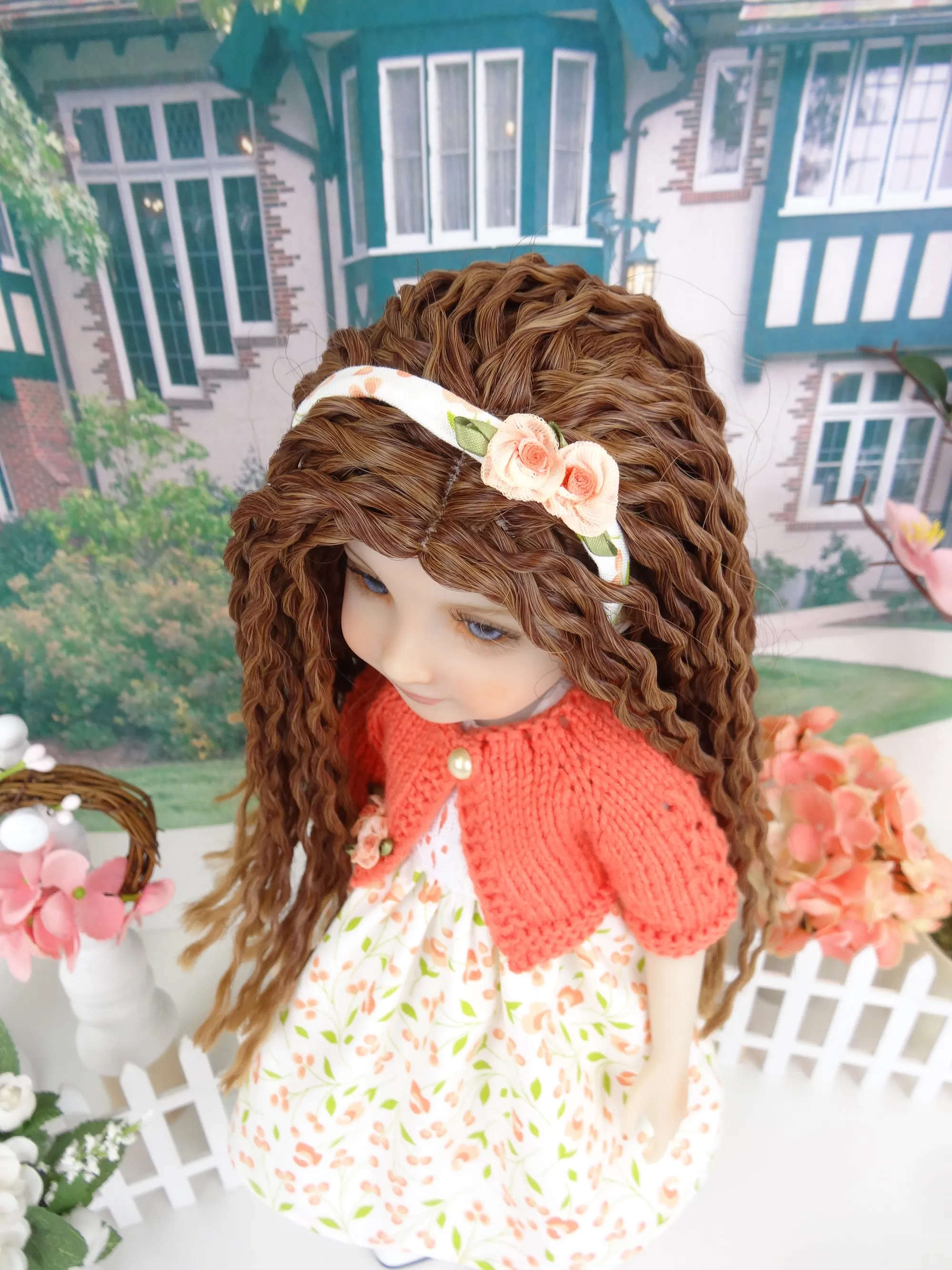 Springtime Peach - dress and sweater with shoes for Ruby Red Fashion Friends doll