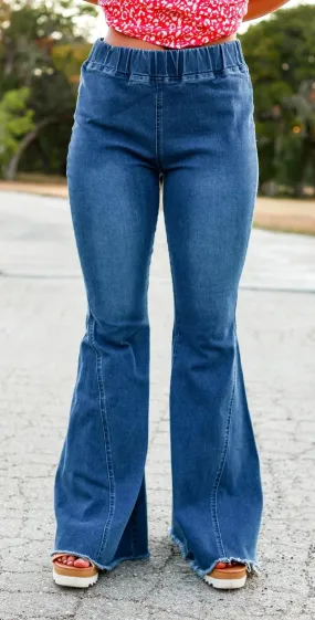 The Jolene Mid-Wash High Flare Jeans