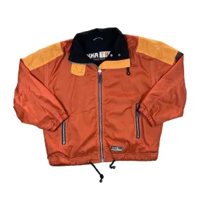 Vintage 90's TOKKA TRIBE Fleece Lined Orange Windbreaker Ski Jacket